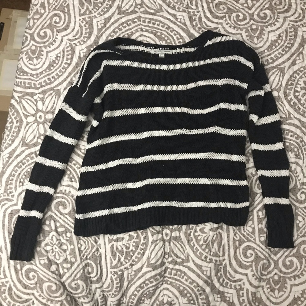 Striped crop sweater